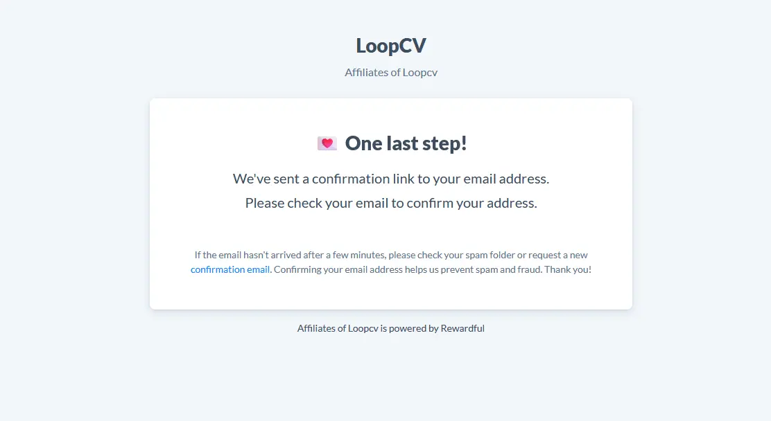 confirm page