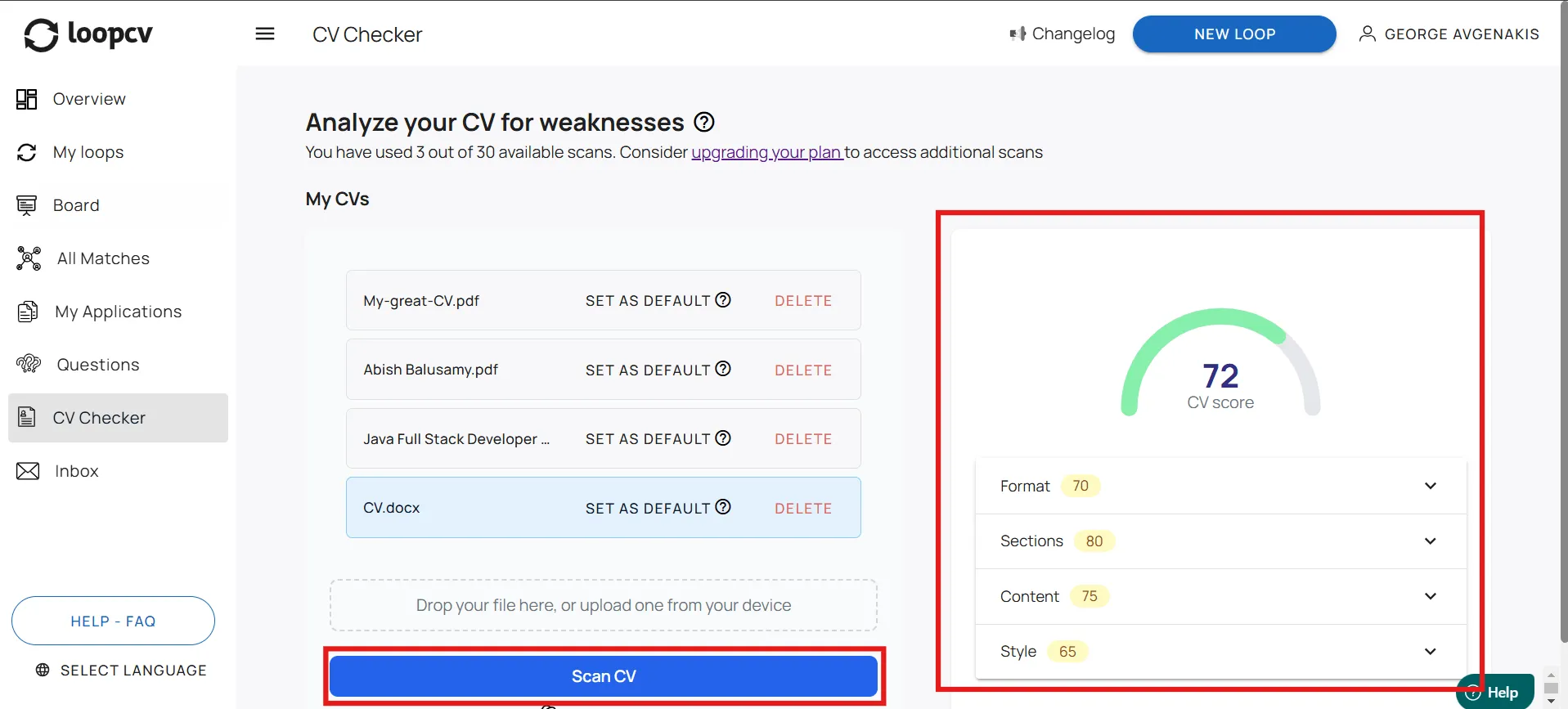 cv scanner for ATS